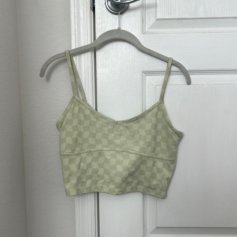 New Madewell MWL Flex Longline Bra in Checkerboard Faded Seagrass